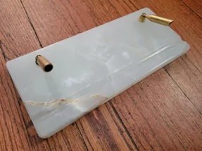 Ink Pen Holder Marble and Brass